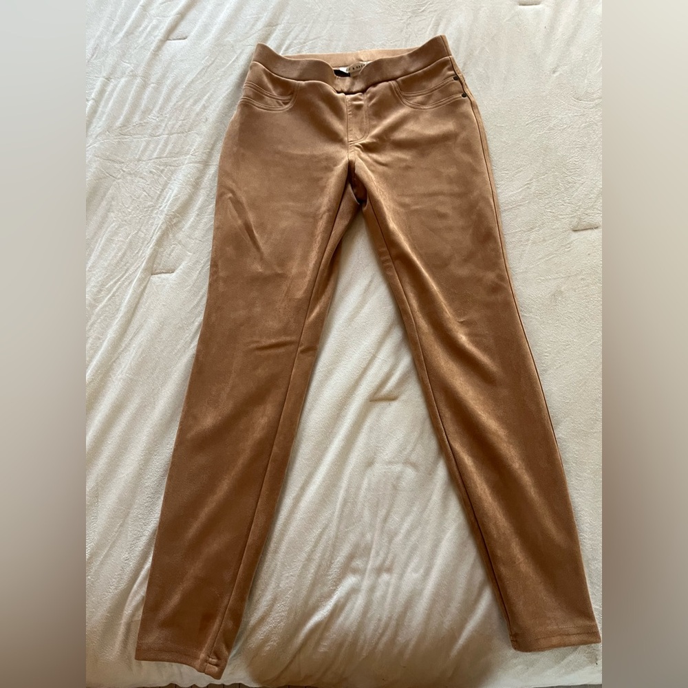 Zac & Rachel Tan Suede Stretchy Pants